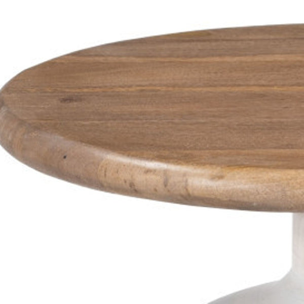 HomeRoots 22" White Pedestal End Table - Stylish Compact Accent for Modern Farmhouse Living & Versatile Use 622921