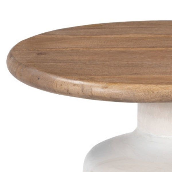 HomeRoots 22" White Pedestal End Table - Stylish Compact Accent for Modern Farmhouse Living & Versatile Use 622921