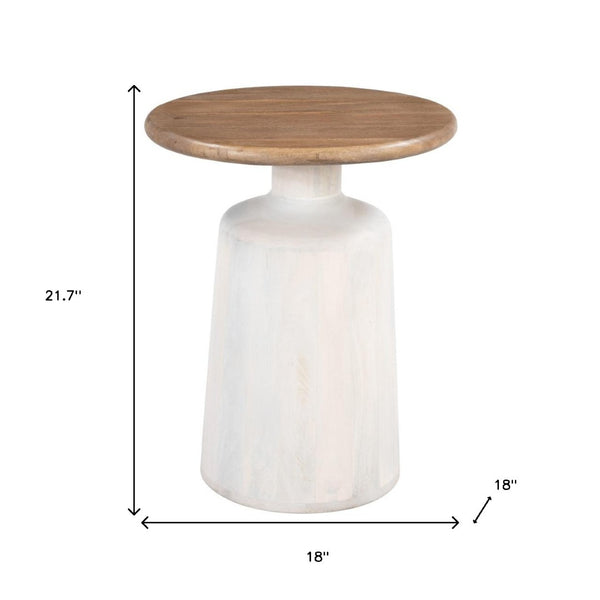 HomeRoots 22" White Pedestal End Table - Stylish Compact Accent for Modern Farmhouse Living & Versatile Use 622921