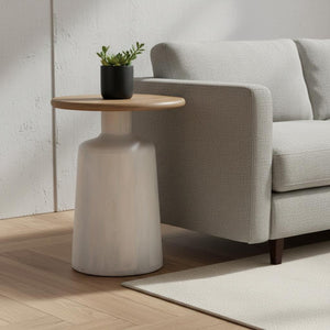 HomeRoots 22" White Pedestal End Table - Stylish Compact Accent for Modern Farmhouse Living & Versatile Use 622921
