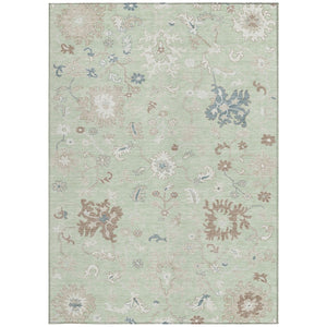 HomeRoots 5' Artichoke Green Floral Indoor Outdoor Area Rug – Durable, Washable, Perfect for High-Traffic Spaces 5' X 8' 622923