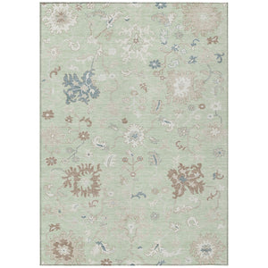 HomeRoots 5' Artichoke Green Floral Indoor Outdoor Area Rug – Durable, Washable, Perfect for High-Traffic Spaces 9' X 12' 622926