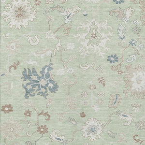 HomeRoots 5' Artichoke Green Floral Indoor Outdoor Area Rug – Durable, Washable, Perfect for High-Traffic Spaces 10' X 14' 622927