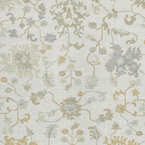 HomeRoots 5' Timeless Ivory Gray and Taupe Floral Washable Area Rug for Indoor and Outdoor Versatile Style 5' X 8' 622935
