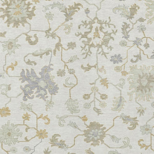 HomeRoots 5' Timeless Ivory Gray and Taupe Floral Washable Area Rug for Indoor and Outdoor Versatile Style 10' X 14' 622939