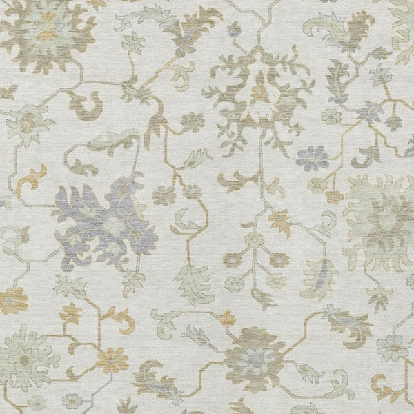HomeRoots 5' Timeless Ivory Gray and Taupe Floral Washable Area Rug for Indoor and Outdoor Versatile Style 10' X 14' 622939