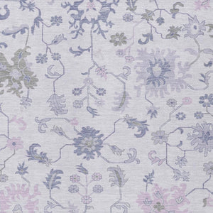 HomeRoots 5' Elegant Floral Area Rug in Lavender Mauve and Gray - Washable, Durable for Indoor & Outdoor Use 8' X 10' 622943