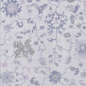 HomeRoots 5' Elegant Floral Area Rug in Lavender Mauve and Gray - Washable, Durable for Indoor & Outdoor Use 9' X 12' 622944