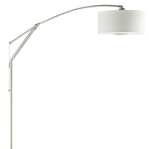 English Elm Jamison Polished Chrome Arc Floor Lamp with Adjustable Drum Shade, Marble Base, Cozy Diffused Light B062P328679