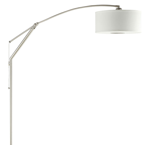 English Elm Jamison Polished Chrome Arc Floor Lamp with Adjustable Drum Shade, Marble Base, Cozy Diffused Light B062P328679