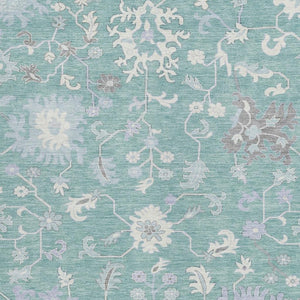 HomeRoots 5' Floral Washable Area Rug in Pale Aqua, Ivory & Gray - Durable, Stylish for Indoor & Outdoor Use 5' X 8' 622947