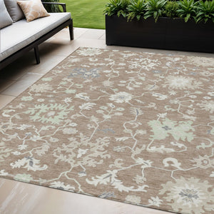 HomeRoots 5' Elegant Floral Washable Area Rug for Indoor & Outdoor Use - Durable, Stylish, and Versatile Design 5' X 8' 622953