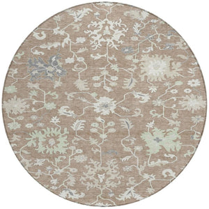 HomeRoots 5' Elegant Floral Washable Area Rug for Indoor & Outdoor Use - Durable, Stylish, and Versatile Design 8' Round 622954