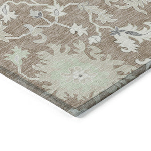HomeRoots 5' Elegant Floral Washable Area Rug for Indoor & Outdoor Use - Durable, Stylish, and Versatile Design 8' Round 622954