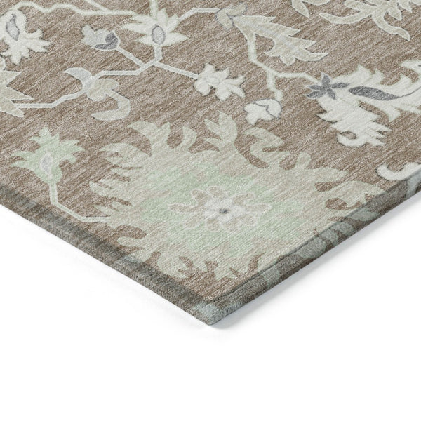 HomeRoots 5' Elegant Floral Washable Area Rug for Indoor & Outdoor Use - Durable, Stylish, and Versatile Design 8' Round 622954