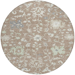 HomeRoots 5' Elegant Floral Washable Area Rug for Indoor & Outdoor Use - Durable, Stylish, and Versatile Design 8' Round 622954