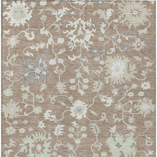 HomeRoots 5' Elegant Floral Washable Area Rug for Indoor & Outdoor Use - Durable, Stylish, and Versatile Design 8' X 10' 622955