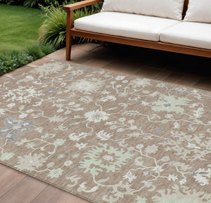 HomeRoots 5' Elegant Floral Washable Area Rug for Indoor & Outdoor Use - Durable, Stylish, and Versatile Design 8' X 10' 622955
