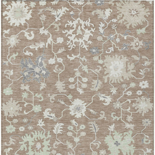 HomeRoots 5' Elegant Floral Washable Area Rug for Indoor & Outdoor Use - Durable, Stylish, and Versatile Design 9' X 12' 622956