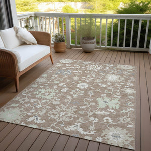 HomeRoots 5' Elegant Floral Washable Area Rug for Indoor & Outdoor Use - Durable, Stylish, and Versatile Design 9' X 12' 622956