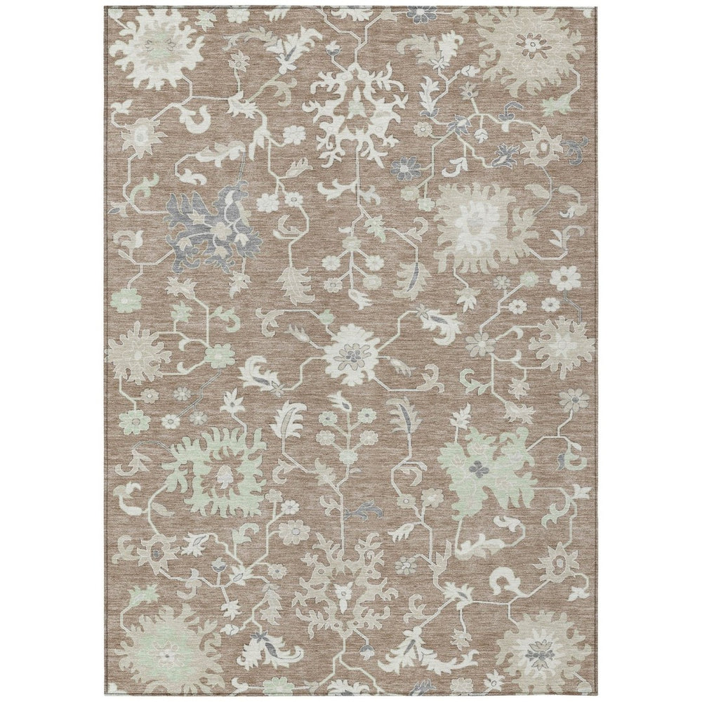 HomeRoots 5' Elegant Floral Washable Area Rug for Indoor & Outdoor Use - Durable, Stylish, and Versatile Design 10' X 14' 622957