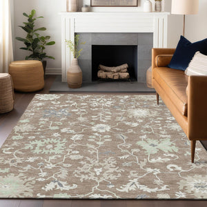 HomeRoots 5' Elegant Floral Washable Area Rug for Indoor & Outdoor Use - Durable, Stylish, and Versatile Design 10' X 14' 622957