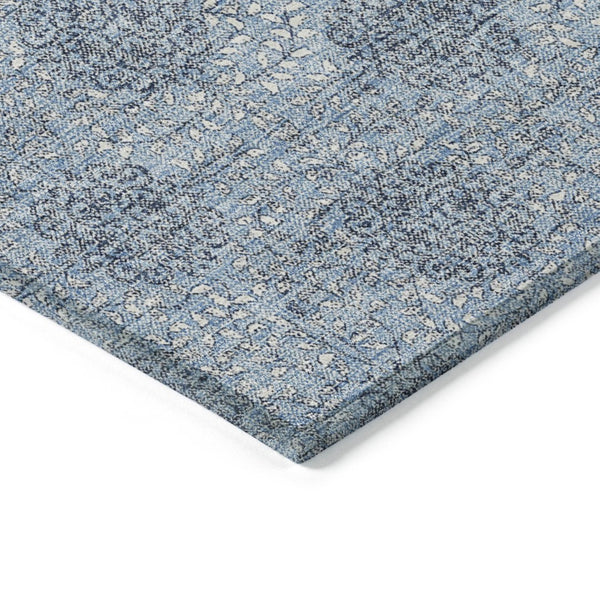 HomeRoots 5' Blue and Ivory Damask Washable Area Rug for Indoor and Outdoor Living Spaces, Stylish & Durable 5' X 8' 622989