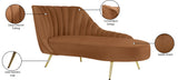 Margo Saddle Velvet Chaise 622Saddle-Chaise Meridian Furniture