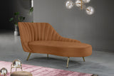 Margo Saddle Velvet Chaise 622Saddle-Chaise Meridian Furniture