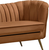 Margo Saddle Velvet Loveseat 622Saddle-L Meridian Furniture