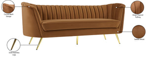 Margo Saddle Velvet Sofa 622Saddle-S Meridian Furniture