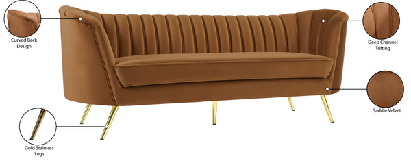 Margo Saddle Velvet Sofa 622Saddle-S Meridian Furniture