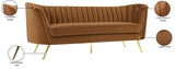 Margo Saddle Velvet Sofa 622Saddle-S Meridian Furniture