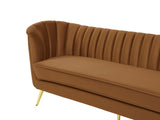 Margo Saddle Velvet Sofa 622Saddle-S Meridian Furniture