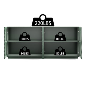 English Elm Sideboard Modern 4-Door Buffet Cabinet with Spacious Top and Enclosed Storage, Durable 66" Long Finish Green W2263P353529