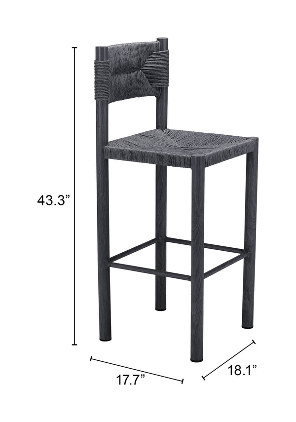 Zuo Modern Iska Barstool Set Of 2 - Modern Aluminum Design For Stylish Outdoor Patios And Bars Black Aluminum 704157-zuo-modern