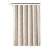 Madison Park Metro Modern/Contemporary Woven Clipped Solid Shower Curtain MP70-6710 Sand