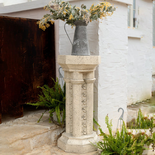 English Elm Christopher Knight Home® - Pedestal Column Plant Stand - 23.25 Inch Indoor/Outdoor Accent For Displays, No Assembly Needed! N772P261942S