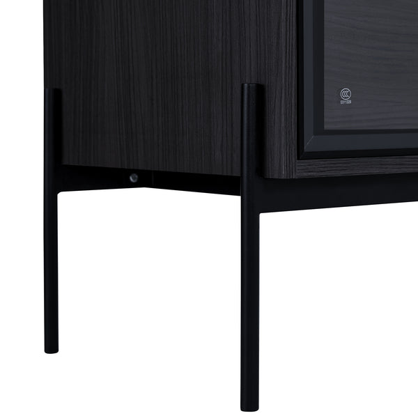 English Elm 51.2'' Freestanding Display Cabinet With Led Lighting & Adjustable Shelves - Modern Storage Solution For Home & Office N845P261794B