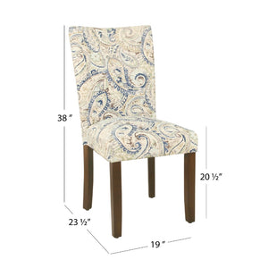 English Elm Jax Parsons Velvet Dining Chairs Paisley Print Set Walnut Legs Formal Table B056P412633