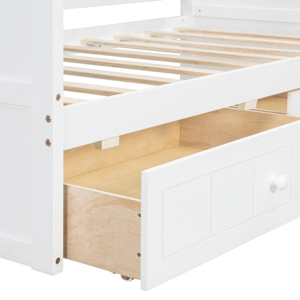 English Elm Twin Canopy Daybed with Pull Out Trundle Pinewood Frame for Kids or Guest Rooms N708P373435K