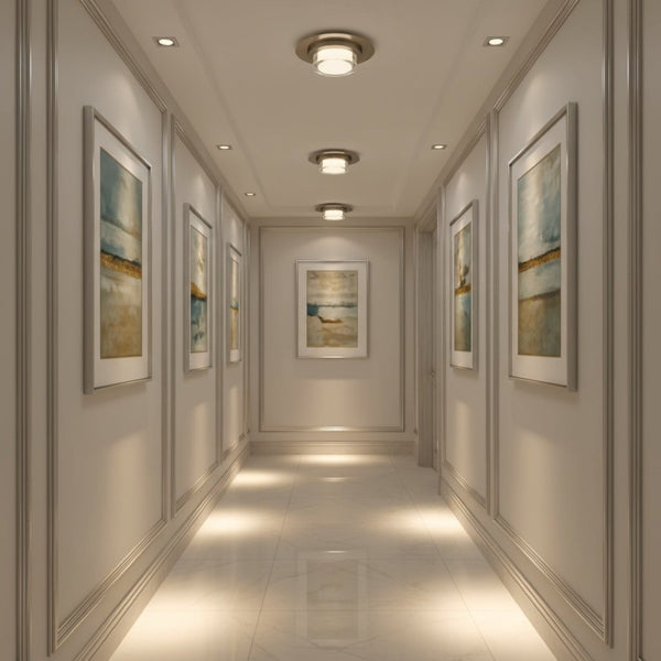 English Elm 12 Inch Square Integrated Led Flush Mount Dimmable Ceiling Light with Acrylic Diffuser Chrome B370P400756