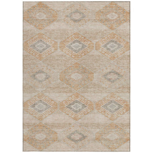 HomeRoots 5' Copper and Gray Aztec Washable Indoor Outdoor Area Rug - Durable, Stylish, and Easy to Clean 8' X 10' 623021