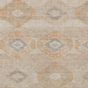 HomeRoots 5' Copper and Gray Aztec Washable Indoor Outdoor Area Rug - Durable, Stylish, and Easy to Clean 8' X 10' 623021