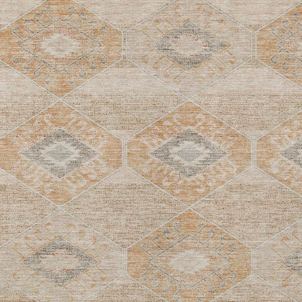 HomeRoots 5' Copper and Gray Aztec Washable Indoor Outdoor Area Rug - Durable, Stylish, and Easy to Clean 8' X 10' 623021