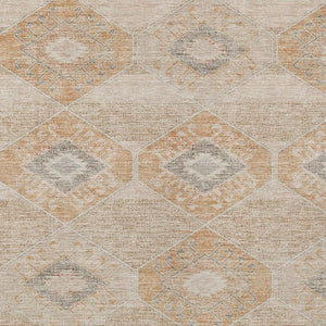 HomeRoots 5' Copper and Gray Aztec Washable Indoor Outdoor Area Rug - Durable, Stylish, and Easy to Clean 10' X 14' 623023