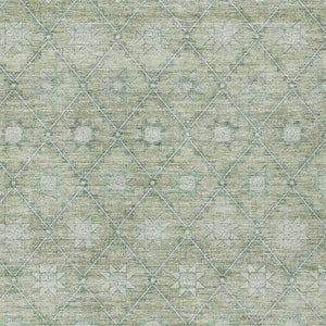 HomeRoots 5' Refresh Your Space with Artichoke Green & Gray Floral Washable Area Rug for Indoor & Outdoor Use 5' X 8' 623049
