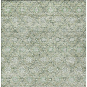HomeRoots 5' Refresh Your Space with Artichoke Green & Gray Floral Washable Area Rug for Indoor & Outdoor Use 8' X 10' 623051