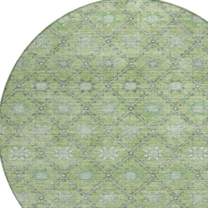 HomeRoots 5' Floral Indoor Outdoor Area Rug - Durable, Easy-Care Design for Patios, Kitchens, and More 8' Round 623056