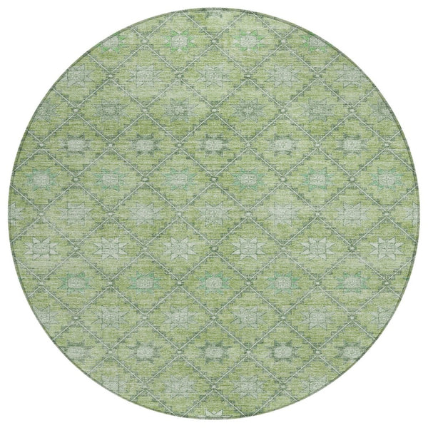 HomeRoots 5' Floral Indoor Outdoor Area Rug - Durable, Easy-Care Design for Patios, Kitchens, and More 8' Round 623056